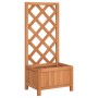 Jardinera con enrejado de madera maciza de abeto marrón