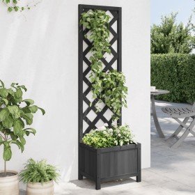 Jardinera con enrejado madera maciza de abeto negro Jardinera con enrejado madera maciza de abeto negro