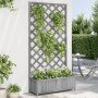 Jardinera con enrejado madera maciza de abeto gris en Maceteros y jardineras | Comprar online en Foro24