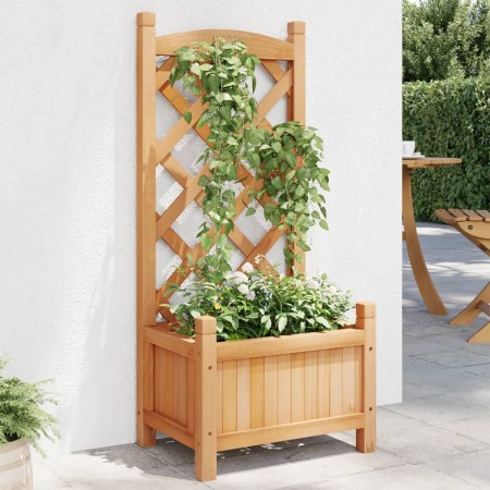 Jardinera con enrejado de madera maciza de abeto marrón en Maceteros y jardineras | Comprar online en Foro24
