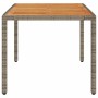 Mesa de jardín superficie madera acacia ratán gris 150x90x75cm
