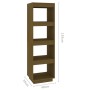 Honey brown pine shelf/space divider 40x35x135 cm by vidaXL, Bookcases and shelves - Ref: Foro24-810852, Price: 51,95 €, Disc...