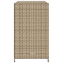 Armario de almacenaje de jardín ratán PE beige 83x45x76 cm