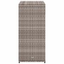 Armario de almacenaje de jardín ratán PE gris 105x55x113 cm