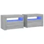 Bedside tables with LED 2 units sonoma gray 60x35x40 cm by vidaXL, Nightstands - Ref: Foro24-3144973, Price: 89,84 €, Discoun...
