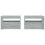 Bedside tables with LED 2 units sonoma gray 60x35x40 cm by vidaXL, Nightstands - Ref: Foro24-3144973, Price: 87,51 €, Discoun...