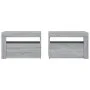 Bedside tables with LED 2 units sonoma gray 60x35x40 cm by vidaXL, Nightstands - Ref: Foro24-3144973, Price: 89,84 €, Discoun...