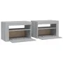 Bedside tables with LED 2 units sonoma gray 60x35x40 cm by vidaXL, Nightstands - Ref: Foro24-3144973, Price: 89,84 €, Discoun...