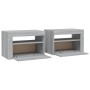 Bedside tables with LED 2 units sonoma gray 60x35x40 cm by vidaXL, Nightstands - Ref: Foro24-3144973, Price: 87,22 €, Discoun...