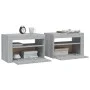 Bedside tables with LED 2 units sonoma gray 60x35x40 cm by vidaXL, Nightstands - Ref: Foro24-3144973, Price: 89,84 €, Discoun...