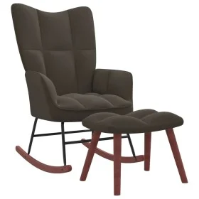 Dunkelgrauer Schaukelstuhl aus Samt mit Fußstütze von vidaXL, Schaukelstühle - Ref: Foro24-328151, Preis: 160,64 €, Rabatt: %