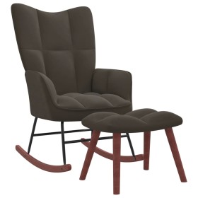Dunkelgrauer Schaukelstuhl aus Samt mit Fußstütze von vidaXL, Schaukelstühle - Ref: Foro24-328151, Preis: 164,25 €, Rabatt: %