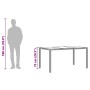 Mesa de jardín superficie de vidrio ratán PE negro 150x90x75 cm