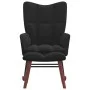 Silla mecedora con reposapiés terciopelo negro de vidaXL, Mecedoras - Ref: Foro24-328156, Precio: 132,71 €, Descuento: %