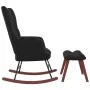Silla mecedora con reposapiés terciopelo negro de vidaXL, Mecedoras - Ref: Foro24-328156, Precio: 132,71 €, Descuento: %