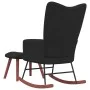 Schaukelstuhl mit Fußstütze aus schwarzem Samt von vidaXL, Schaukelstühle - Ref: Foro24-328156, Preis: 132,53 €, Rabatt: %