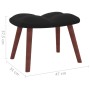 Silla mecedora con reposapiés terciopelo negro
