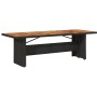 Mesa de jardín superficie madera acacia ratán negro 240x90x75cm