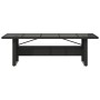 Mesa de jardín superficie de vidrio ratán PE negro 240x90x75 cm