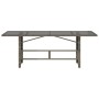Mesa de jardín superficie de vidrio ratán PE gris 190x80x75 cm