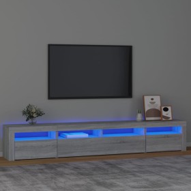 Mueble de TV con luces LED gris Sonoma 240x35x40 cm de vidaXL, Muebles TV - Ref: Foro24-3152728, Precio: 161,89 €, Descuento: %
