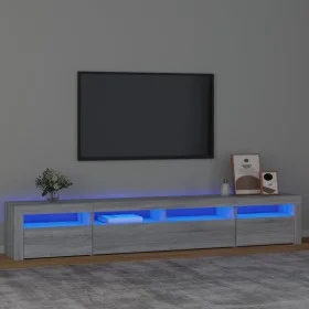 Mueble de TV con luces LED gris Sonoma 240x35x40 cm de vidaXL, Muebles TV - Ref: Foro24-3152728, Precio: 161,38 €, Descuento: %