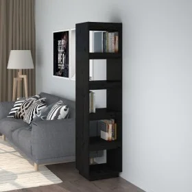 Black pine wood shelving/space divider 40x35x167 cm by vidaXL, Bookcases and shelves - Ref: Foro24-810858, Price: 78,27 €, Di...
