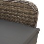 Sillón reclinable de jardín con cojines ratán sintético gris