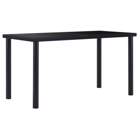 Black tempered glass dining table 140x70x75 cm by vidaXL, Kitchen and dining tables - Ref: Foro24-281853, Price: 187,49 €, Di...