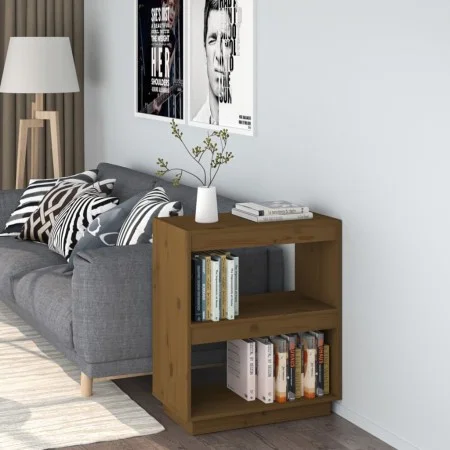 Solid pine wood bookshelf in honey brown color, 60x35x71 cm by vidaXL, Bookcases and shelves - Ref: Foro24-810862, Price: 44,...