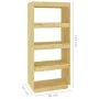Solid pine wood shelf/divider for spaces 60x35x135 cm by vidaXL, Bookcases and shelves - Ref: Foro24-810869, Price: 63,59 €, ...
