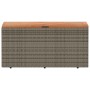 Caja de almacenaje jardín madera acacia ratán gris 110x50x54 cm
