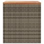 Caja de almacenaje jardín madera acacia ratán gris 110x50x54 cm