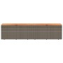 Caja de almacenaje jardín madera acacia ratán gris 220x50x54cm