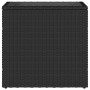 Mesa auxiliar jardín tapa vidrio ratán PE negro 58x27,5x55 cm