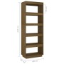 Brown pine wood shelf/space divider 60x35x167 cm by vidaXL, Bookcases and shelves - Ref: Foro24-810877, Price: 85,97 €, Disco...