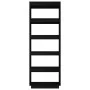 Black pine wood shelving/space divider 60x35x167 cm by vidaXL, Bookcases and shelves - Ref: Foro24-810878, Price: 77,92 €, Di...