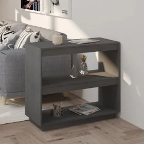 Solid gray pine wood bookshelf 80x35x71 cm by vidaXL, Bookcases and shelves - Ref: Foro24-810881, Price: 42,39 €, Discount: %