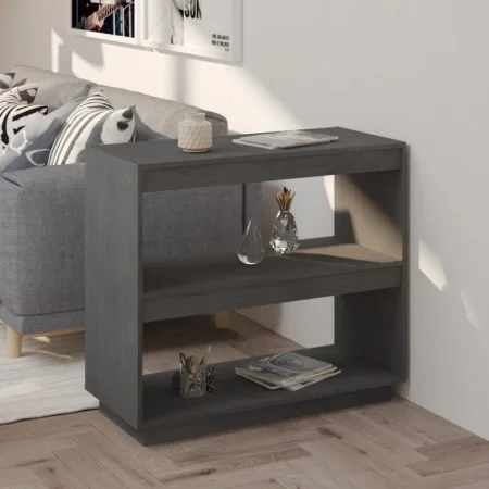 Solid gray pine wood bookshelf 80x35x71 cm by vidaXL, Bookcases and shelves - Ref: Foro24-810881, Price: 42,39 €, Discount: %