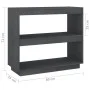 Solid gray pine wood bookshelf 80x35x71 cm by vidaXL, Bookcases and shelves - Ref: Foro24-810881, Price: 42,39 €, Discount: %