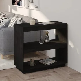 Solid black pine wood bookshelf 80x35x71 cm by vidaXL, Bookcases and shelves - Ref: Foro24-810883, Price: 48,51 €, Discount: %