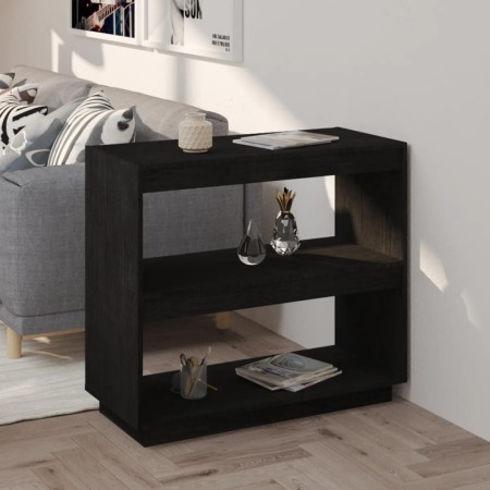 Solid black pine wood bookshelf 80x35x71 cm by vidaXL, Bookcases and shelves - Ref: Foro24-810883, Price: 54,46 €, Discount: %