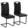 Sillas de comedor voladizas 2 unidades cuero sintético negro de vidaXL, Sillas de comedor - Ref: Foro24-246193, Precio: 148,7...