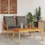 Set de muebles de jardín con cojines madera maciza acacia en Sofás modulares de exterior | Comprar online en Foro24