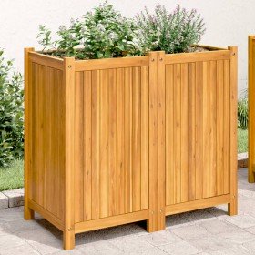 Jardinera con forro madera maciza de acacia 84x42x75 cm en Maceteros y jardineras | Comprar online en Foro24