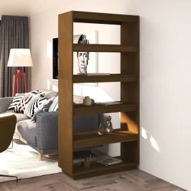 Estantería/divisor de espacios pino marrón miel 80x35x167 cm de vidaXL, Librerías y estanterías - Ref: Foro24-810897, Precio:...
