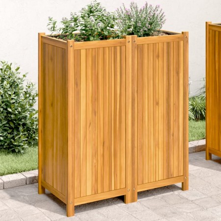 Jardinera con forro madera maciza de acacia 84x42x100 cm en Maceteros y jardineras | Comprar online en Foro24