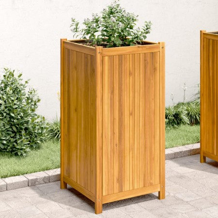 Jardinera con forro madera maciza de acacia 50x50x100 cm en Maceteros y jardineras | Comprar online en Foro24