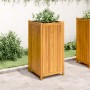 Jardinera con forro madera maciza de acacia 50x50x100 cm en Maceteros y jardineras | Comprar online en Foro24