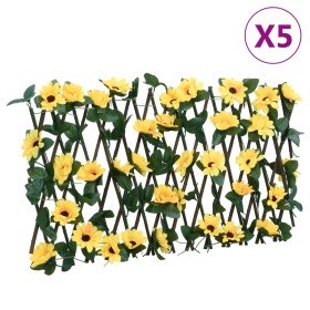 Enrejado expansible hiedra artificial amarillo 5 uds 180x20 cm